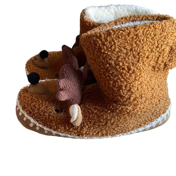 Hanna Andersson Critter Slippers By Hanna Reindeer Size 13-1 Youth - Picture 5 of 8